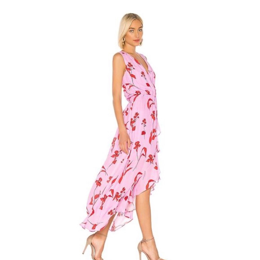 Parker Dress Betty Floral Pink Faux Wrap